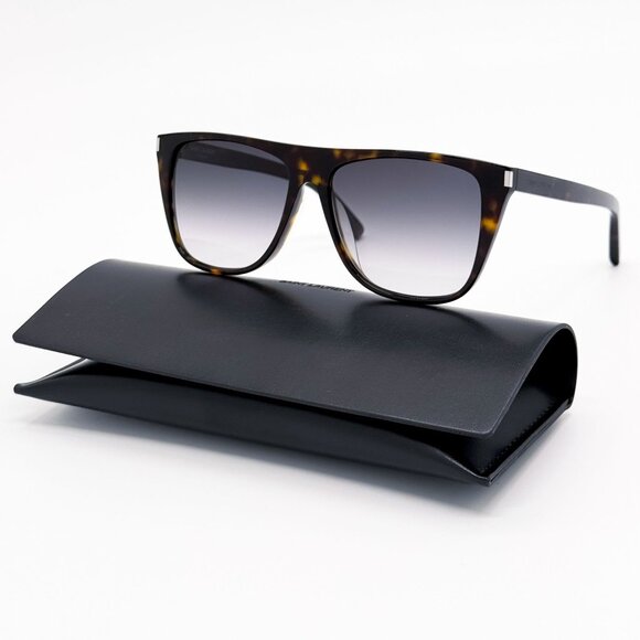 NEW SAINT LAURENT SUNGLASSES SL1F 003 UNISEX HAVANA SQUARE EYEWEAR SL 1F 003 - Picture 1 of 9